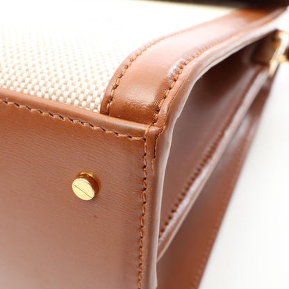 Saint Laurent Paris Handbag Cassandra 2-Way Ivory Brown Canvas Leather Top — view 5