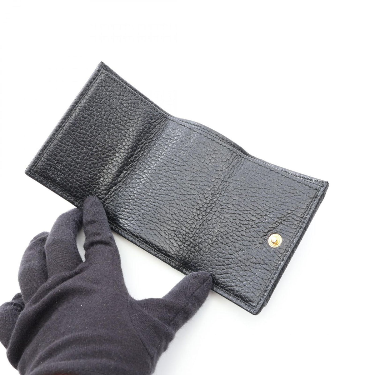 Gucci Trifold Wallet Petit Marmont Black Leather GG — view 3