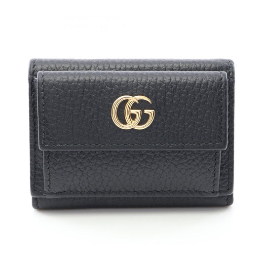 Gucci Trifold Wallet Petit Marmont Black Leather GG