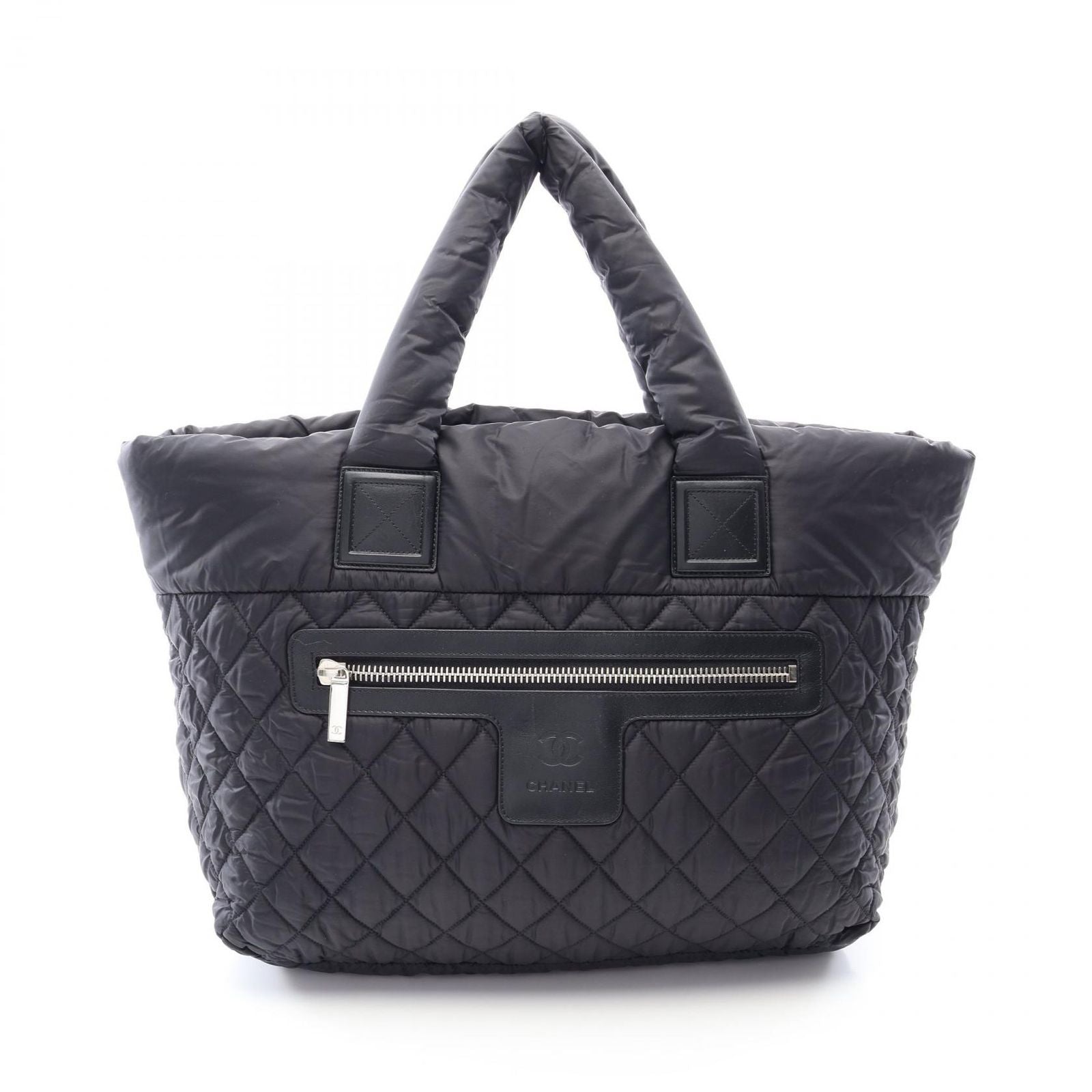 Chanel Tote Bag Coco Cocoon MM Black Nylon Leather