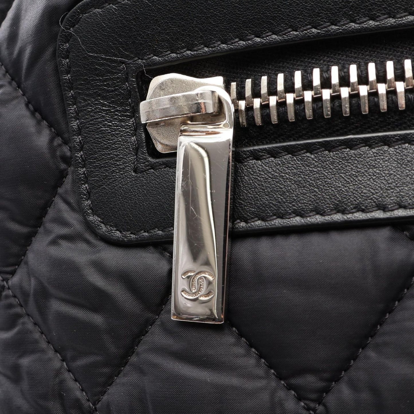 Chanel Tote Bag Coco Cocoon MM Black Nylon Leather — view 7