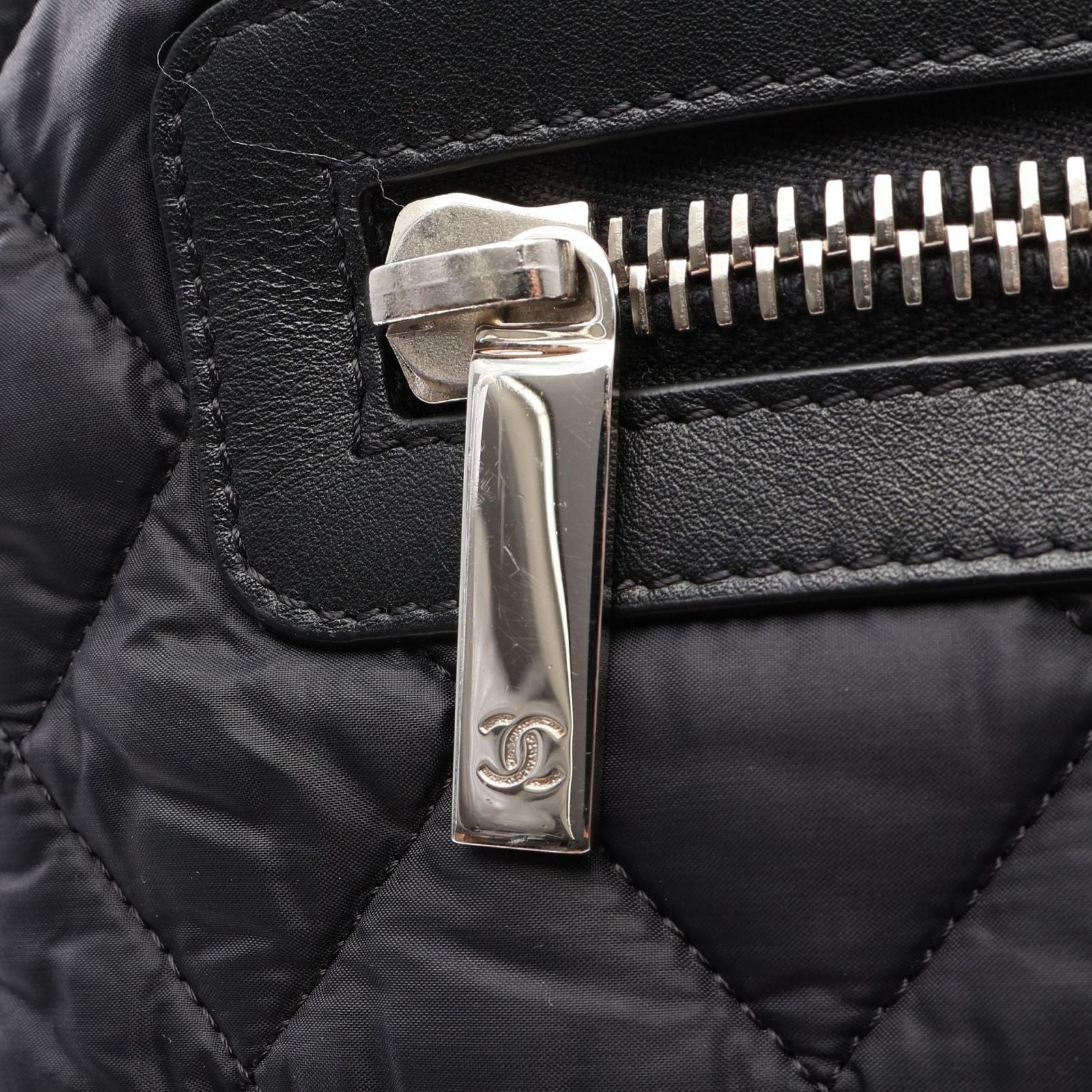 Chanel Tote Bag Coco Cocoon MM Black Nylon Leather — view 7