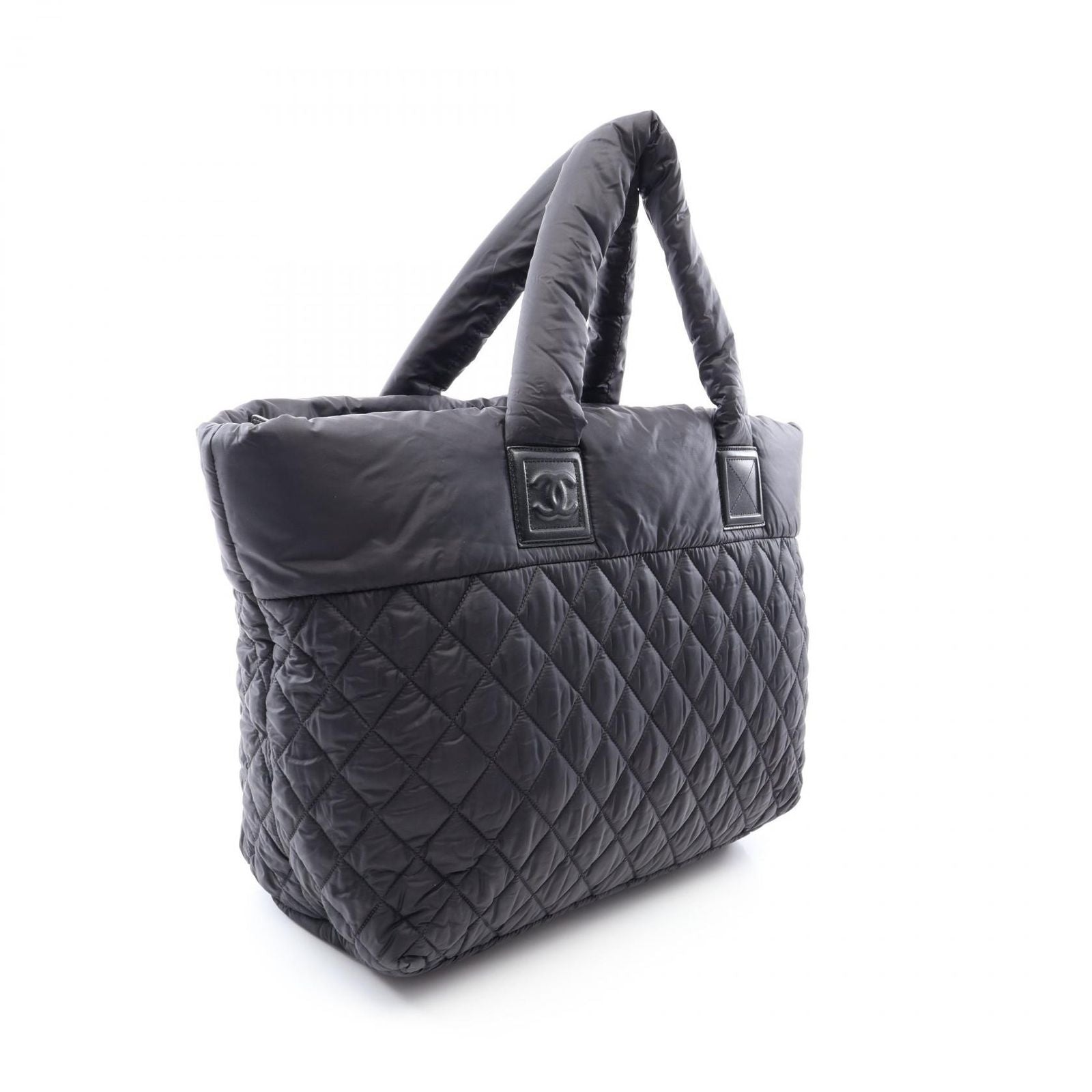 Chanel Tote Bag Coco Cocoon MM Black Nylon Leather — view 2