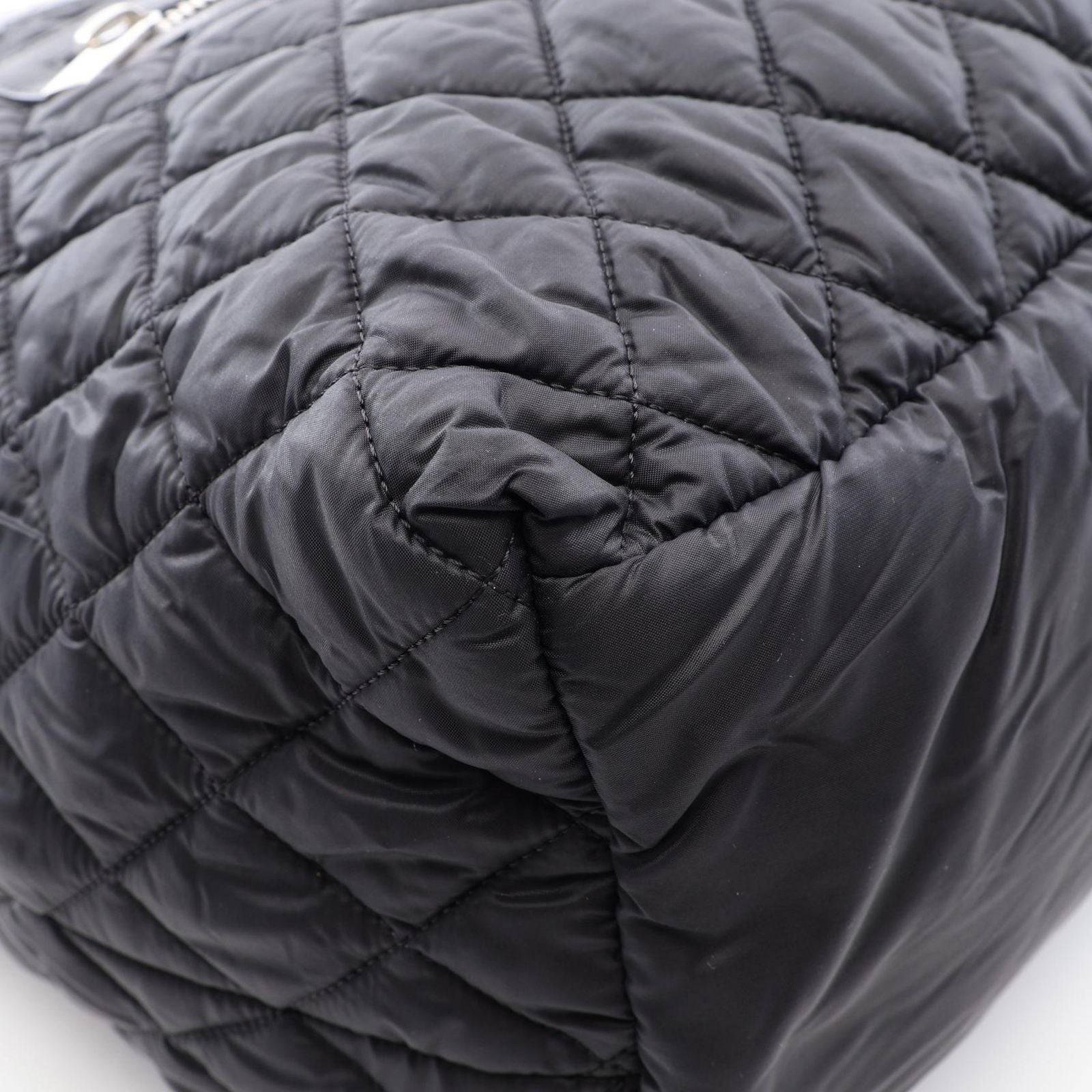 Chanel Tote Bag Coco Cocoon MM Black Nylon Leather — view 8