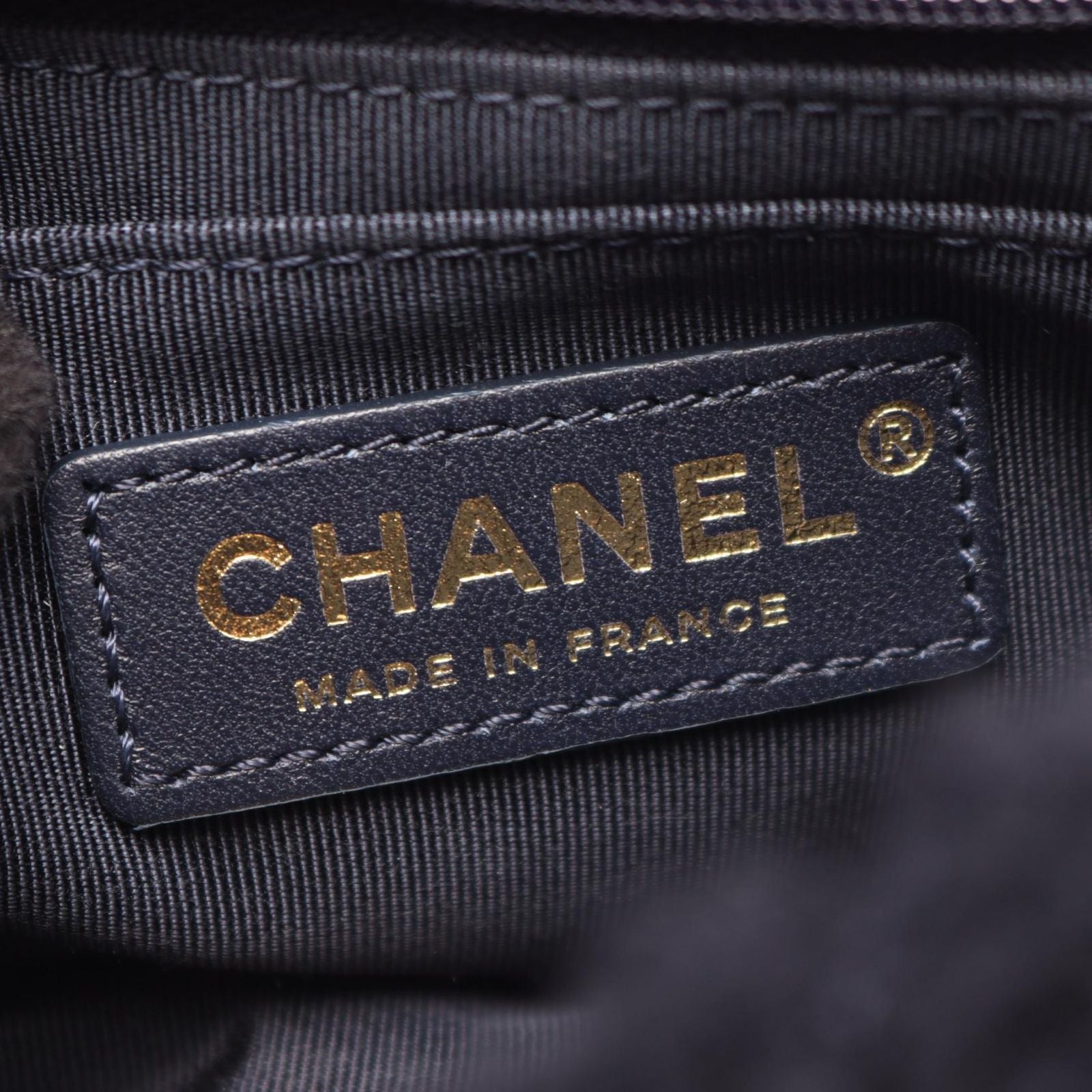 Chanel Shoulder Bag Mini Quilted Navy Purple Fabric Chain — view 4
