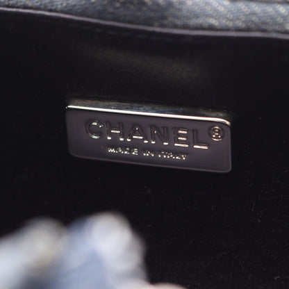 Chanel Shoulder Bag Camellia Denim Blue Chain — view 4