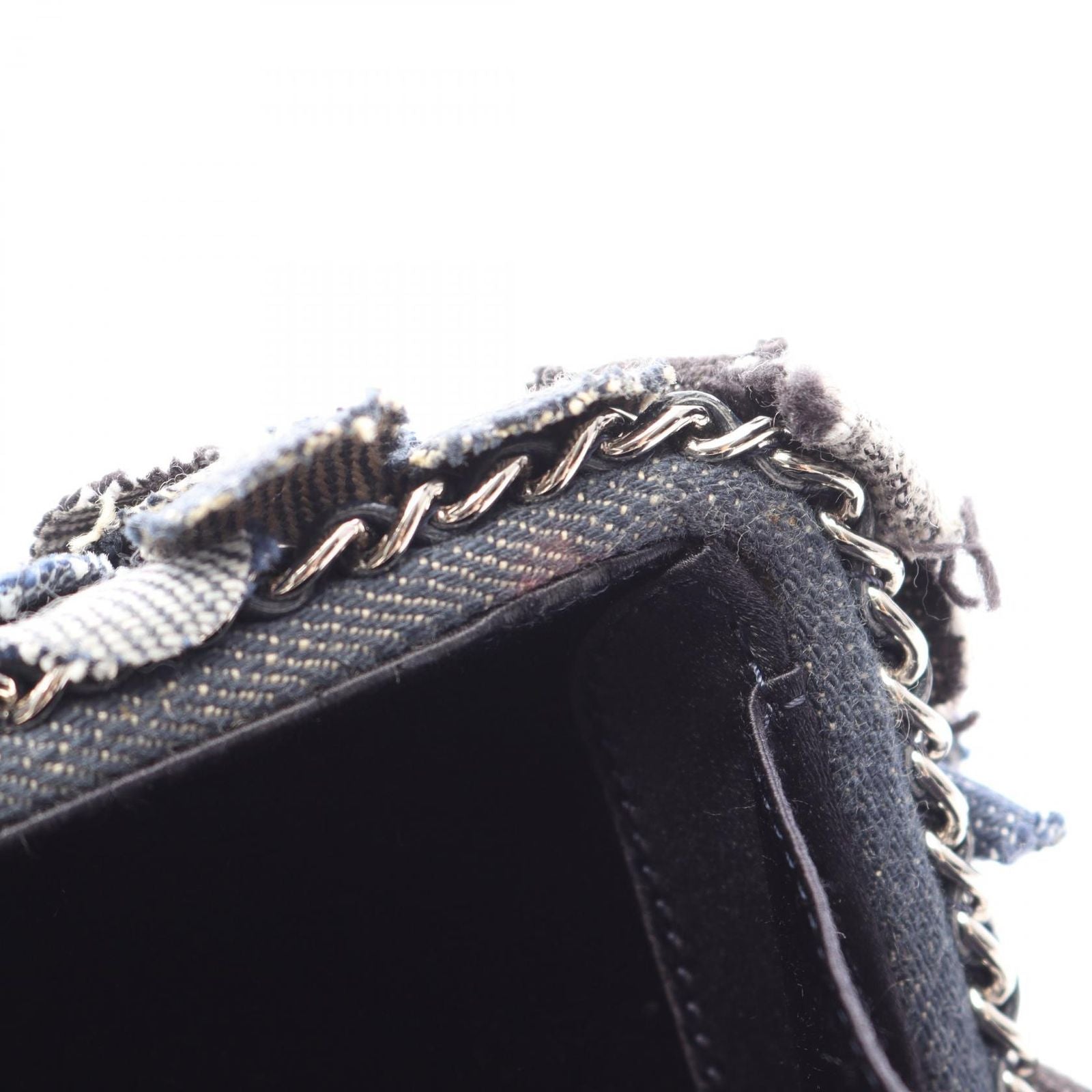 Chanel Shoulder Bag Camellia Denim Blue Chain — view 8