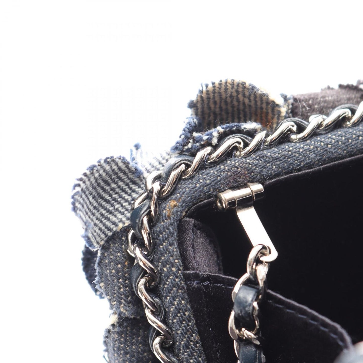 Chanel Shoulder Bag Camellia Denim Blue Chain — view 6