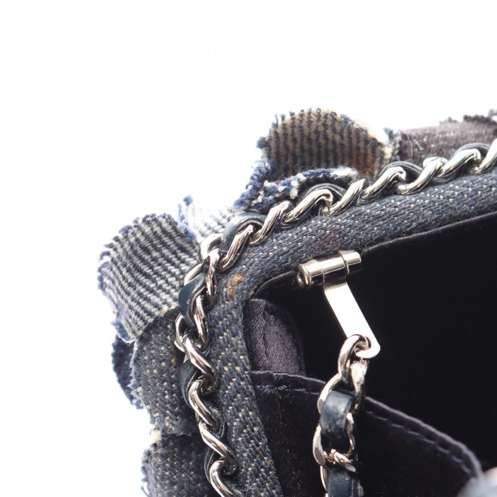 Chanel Shoulder Bag Camellia Denim Blue Chain — view 6
