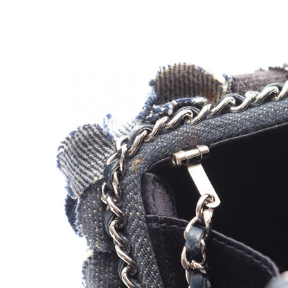 Chanel Shoulder Bag Camellia Denim Blue Chain — view 6
