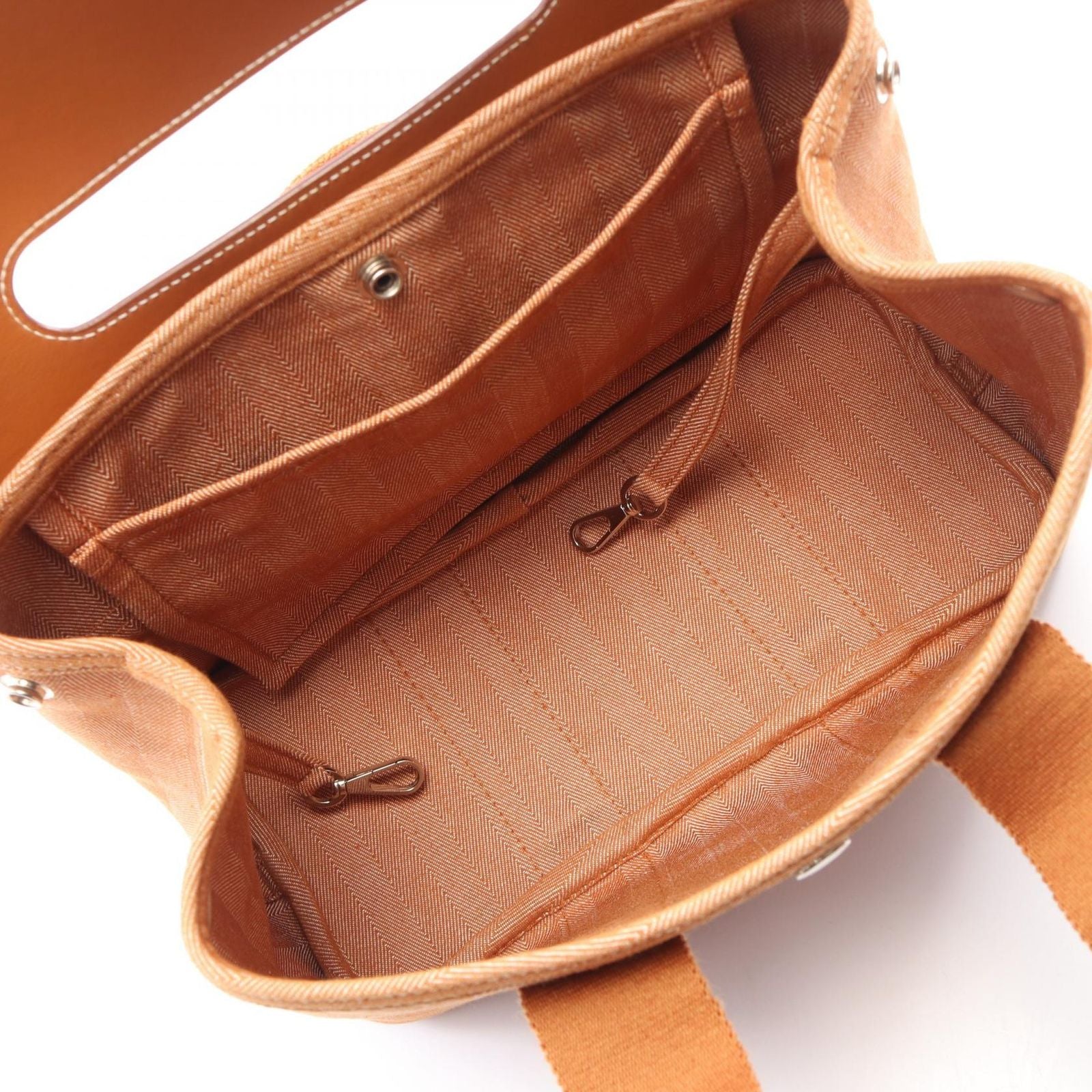 Hermes Handbag Valparaiso PM Gold Canvas Leather — view 3