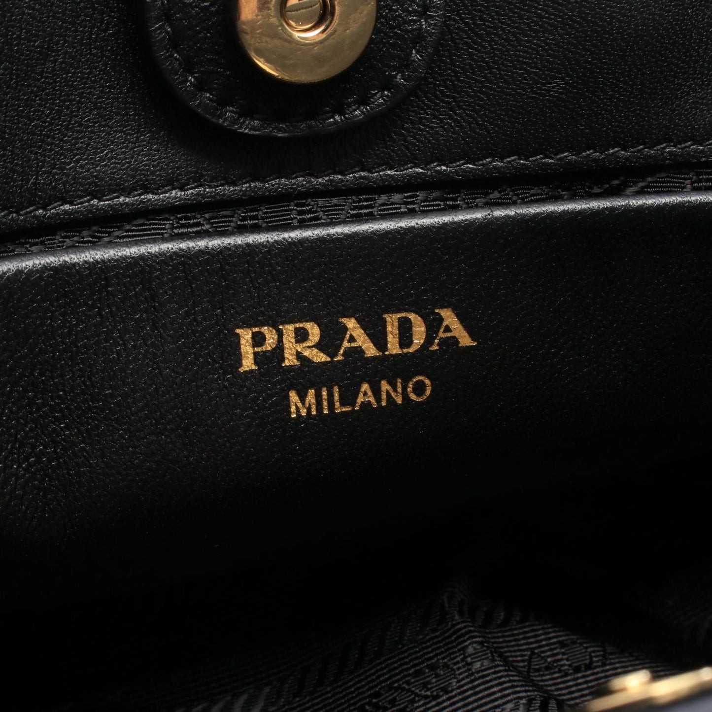 Prada Handbag Black Leather Gathered 2-Way Tote — view 4