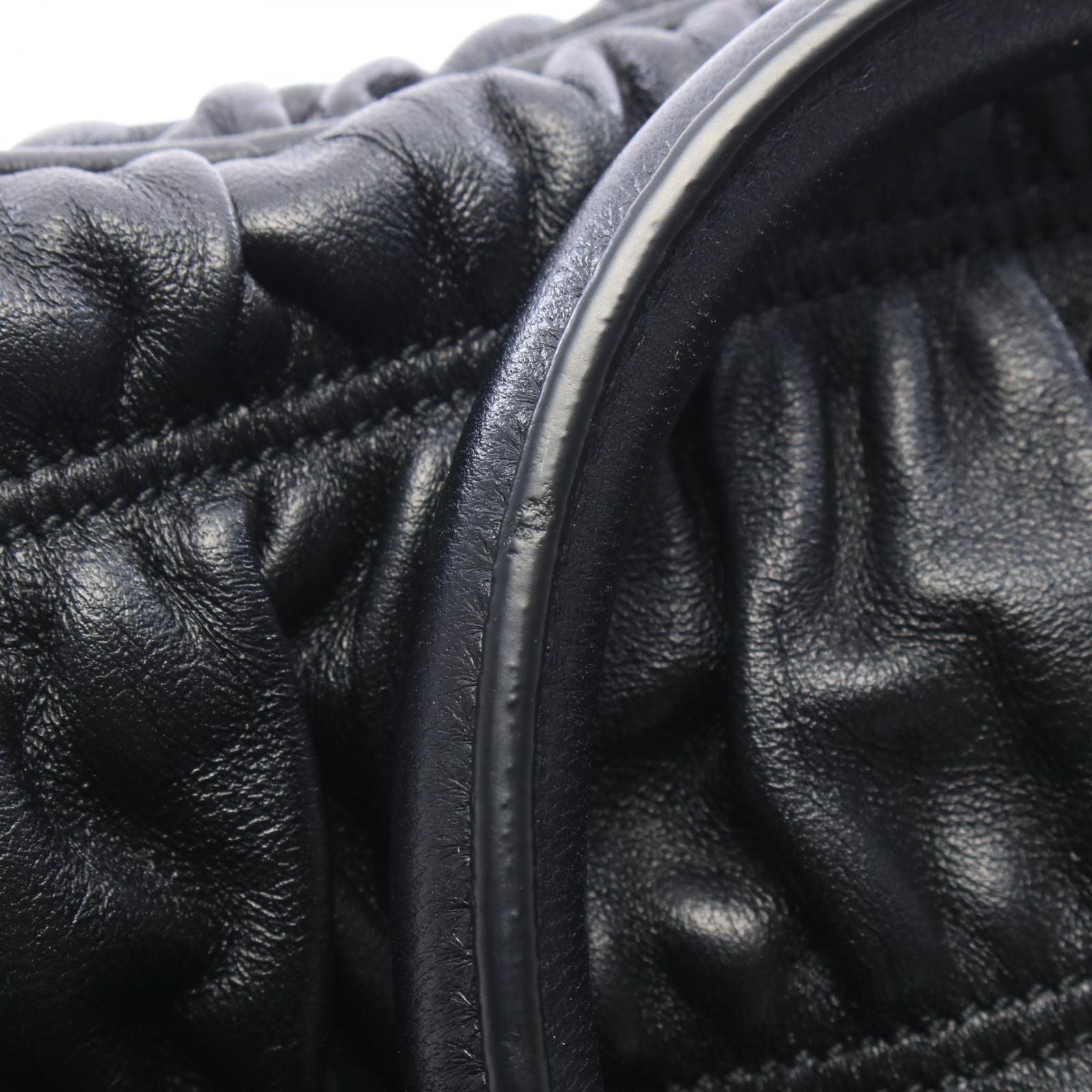 Prada Handbag Black Leather Gathered 2-Way Tote — view 5