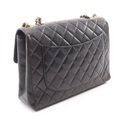 Chanel Shoulder Bag Maxi Quilted 30 Single Flap Black Lambskin Chain — view 2