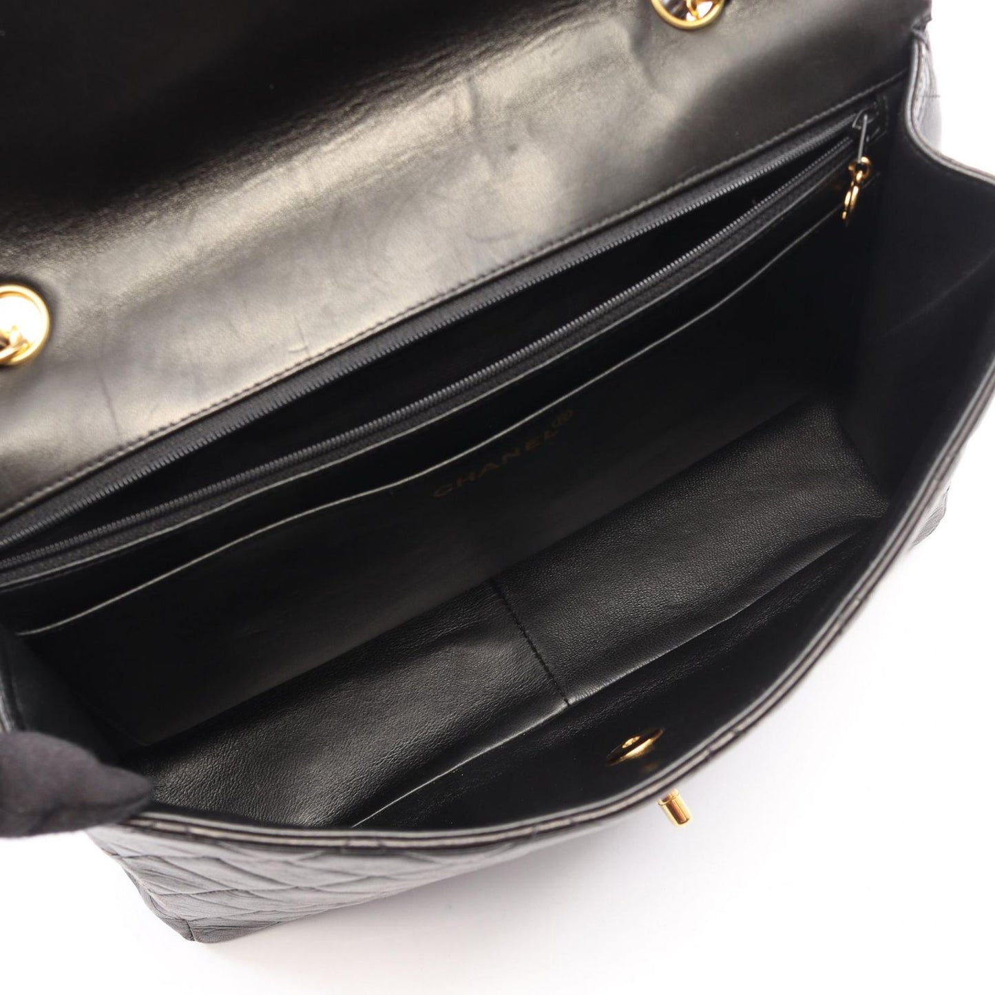 Chanel Shoulder Bag Maxi Quilted 30 Single Flap Black Lambskin Chain — view 3