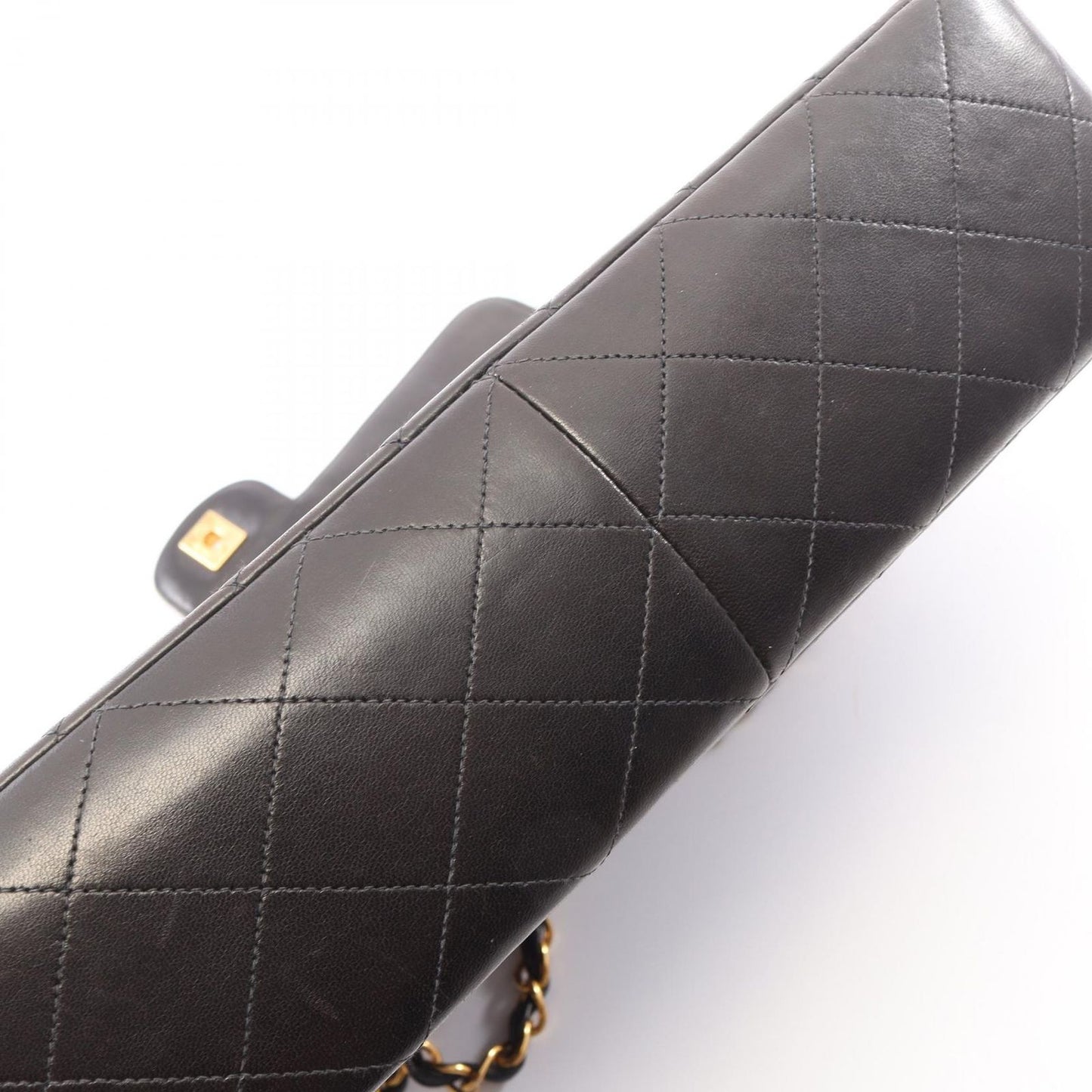 Chanel Shoulder Bag Maxi Quilted 30 Single Flap Black Lambskin Chain — view 8