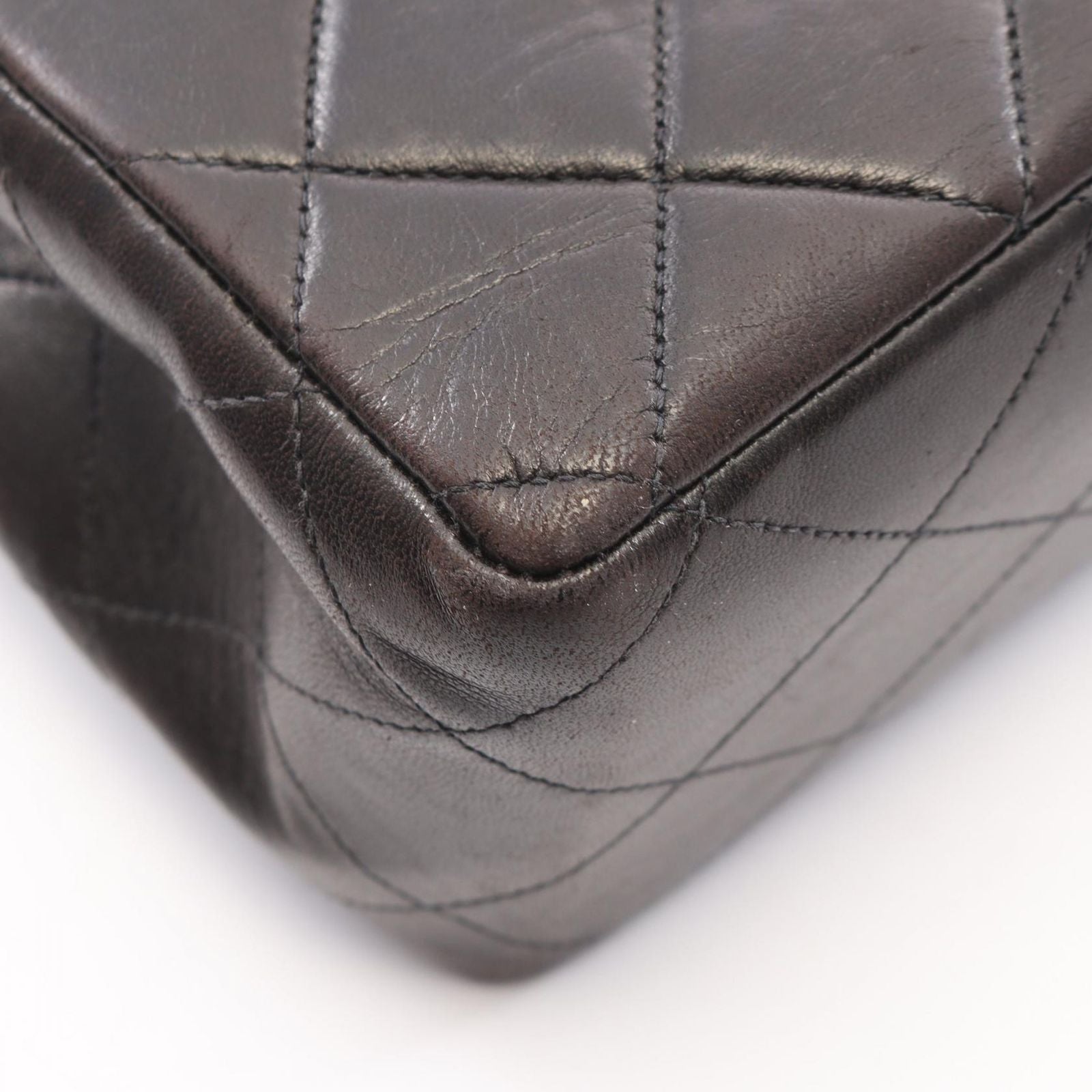 Chanel Shoulder Bag Maxi Quilted 30 Single Flap Black Lambskin Chain — view 7