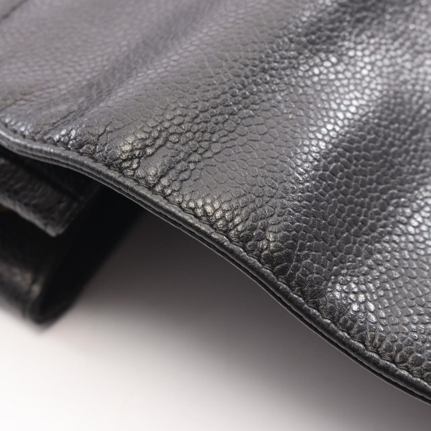 Chanel Backpack CC Logo Black Caviar Leather — view 8
