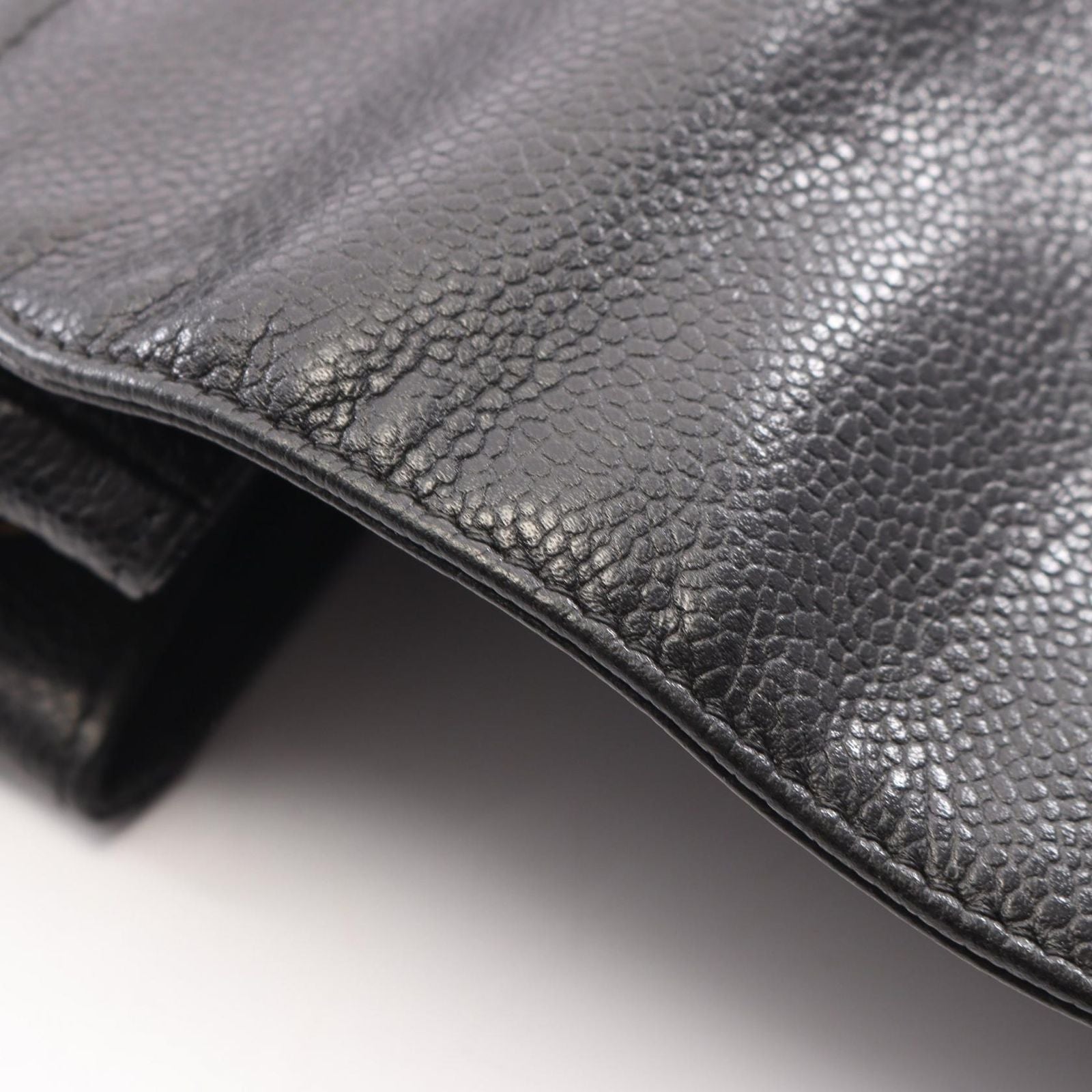 Chanel Backpack CC Logo Black Caviar Leather — view 8