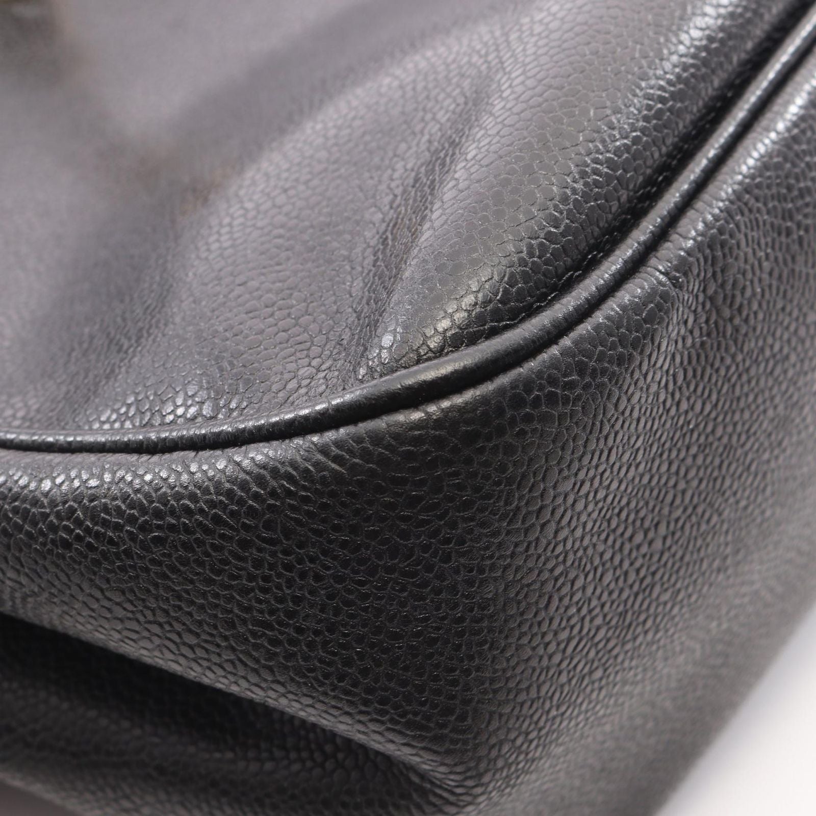 Chanel Backpack CC Logo Black Caviar Leather — view 7
