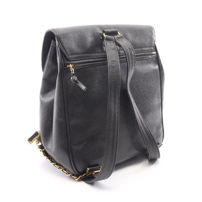 Chanel Backpack CC Logo Black Caviar Leather — view 2