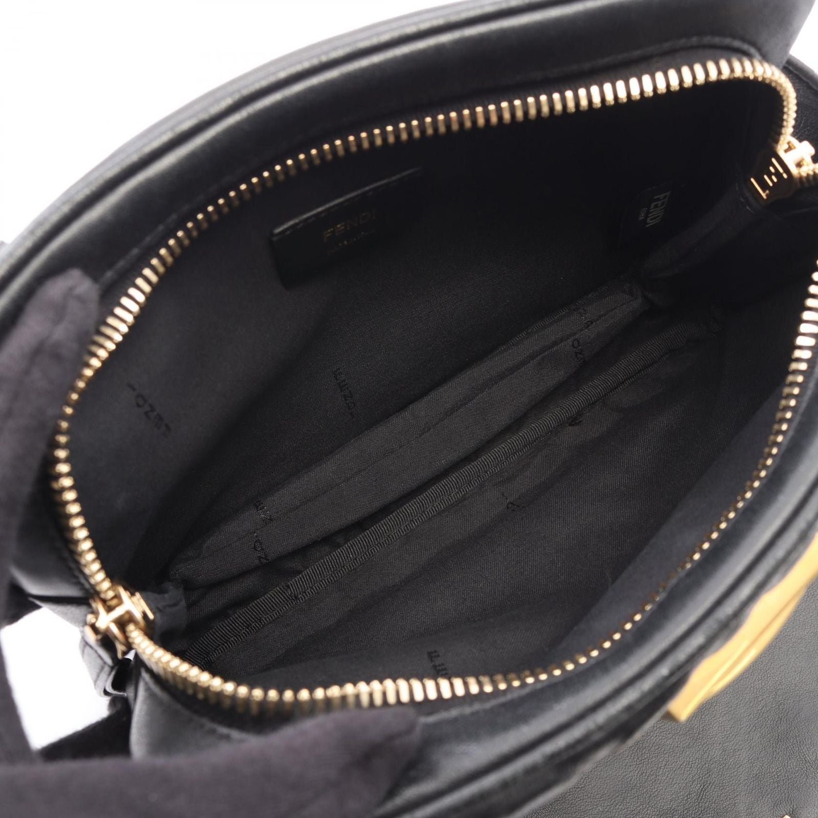 Fendi Waist Bag FF Embossed Upside Down Black Leather Zucca — view 3
