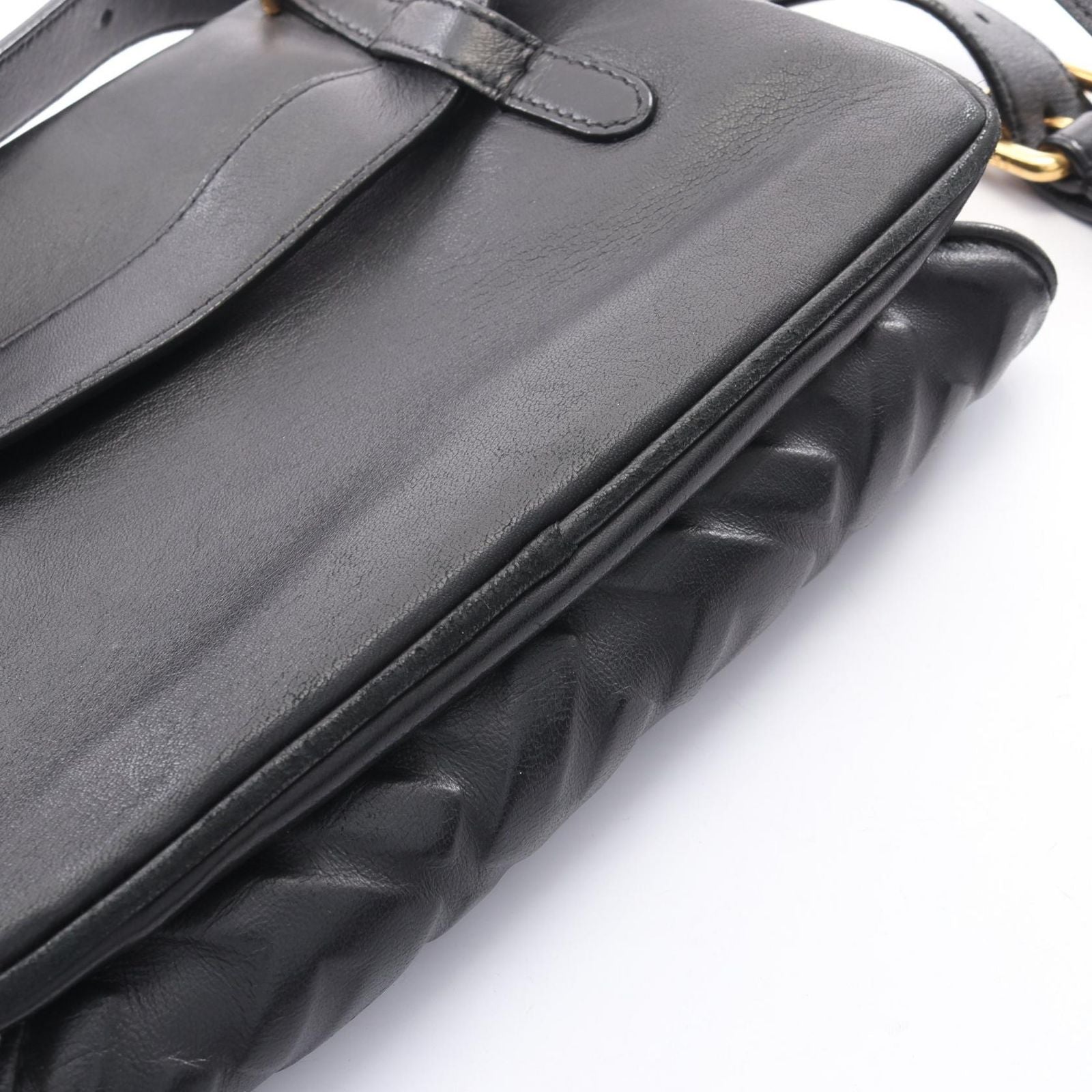 Fendi Waist Bag FF Embossed Upside Down Black Leather Zucca — view 8