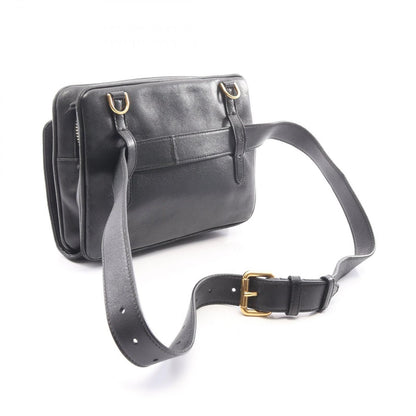 Fendi Waist Bag FF Embossed Upside Down Black Leather Zucca — view 2