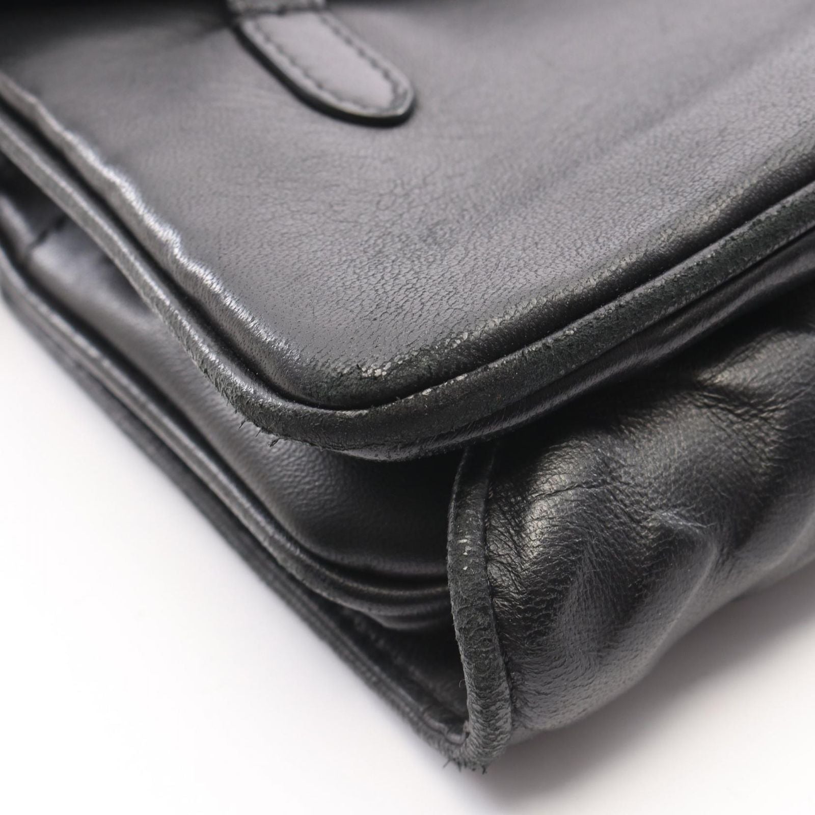 Fendi Waist Bag FF Embossed Upside Down Black Leather Zucca — view 7