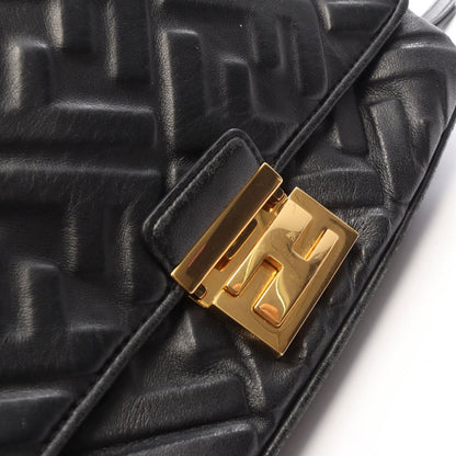 Fendi Waist Bag FF Embossed Upside Down Black Leather Zucca — view 6