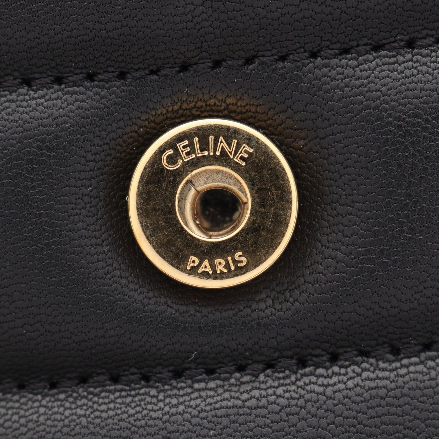 Celine Shoulder Bag Matelasse Monochrome Black Leather — view 6