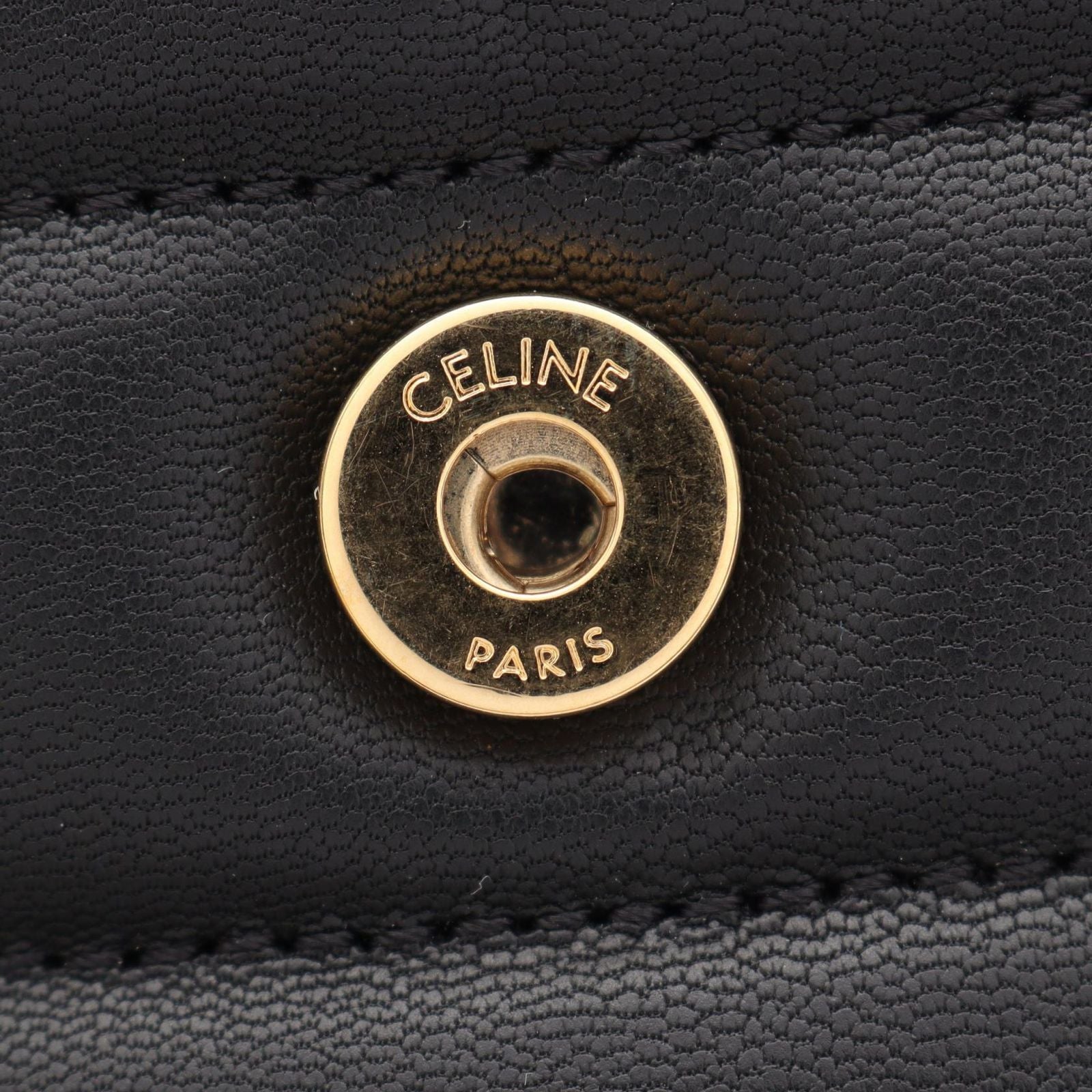 Celine Shoulder Bag Matelasse Monochrome Black Leather — view 6