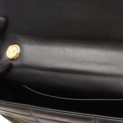 Celine Shoulder Bag Matelasse Monochrome Black Leather — view 5