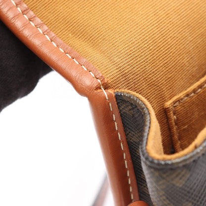 Celine Shoulder Bag Folco Triomphe Brown Black Canvas Leather Falco — view 8
