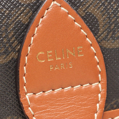 Celine Shoulder Bag Folco Triomphe Brown Black Canvas Leather Falco — view 4