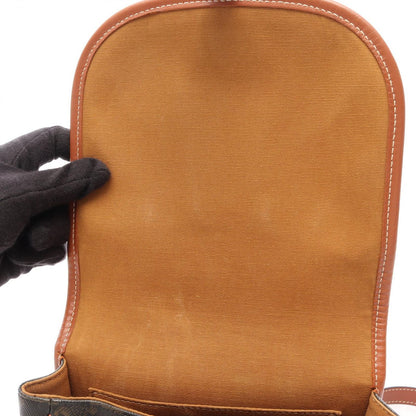 Celine Shoulder Bag Folco Triomphe Brown Black Canvas Leather Falco — view 5