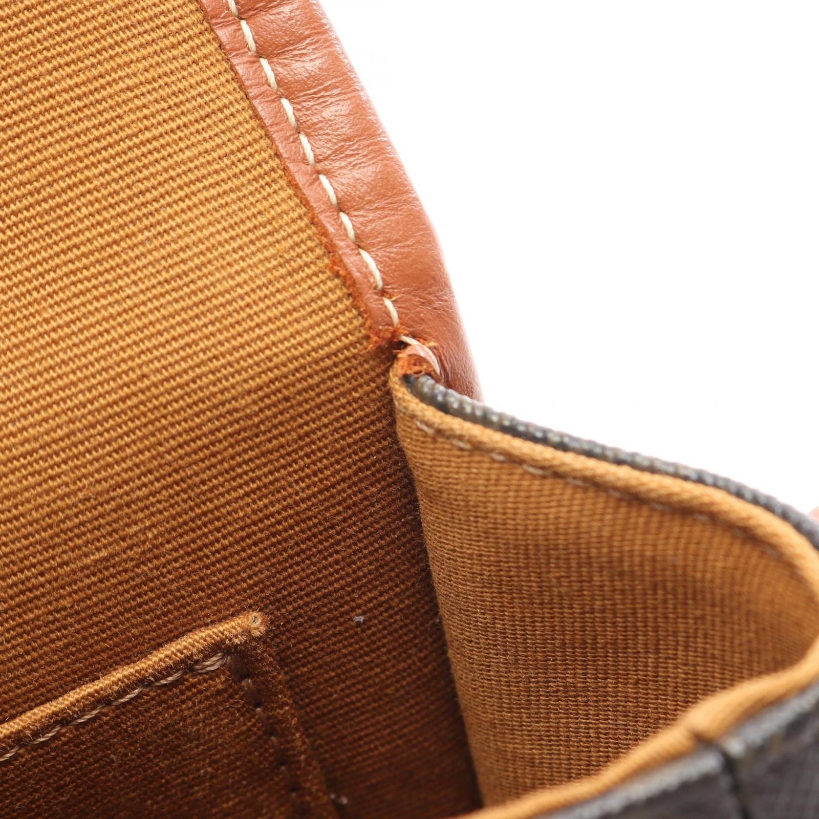 Celine Shoulder Bag Folco Triomphe Brown Black Canvas Leather Falco — view 7