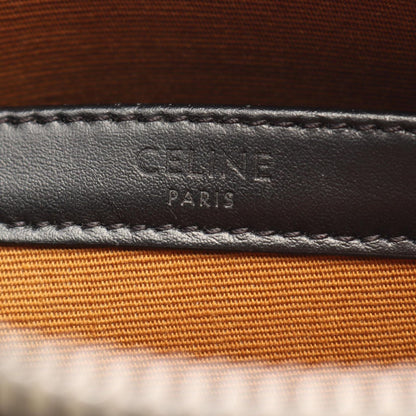 Celine Shoulder Bag Triomphe Black Brown White Canvas Leather — view 4