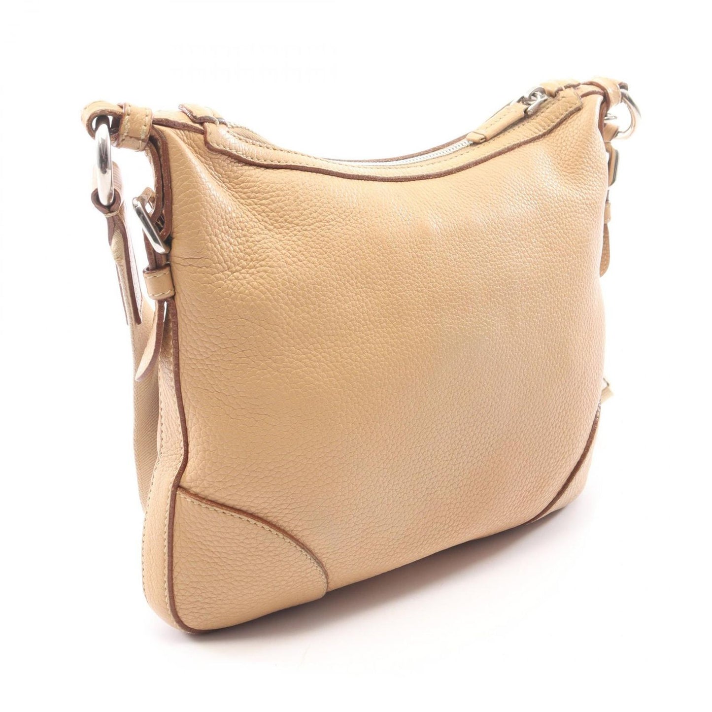Prada Shoulder Bag Logo Beige Leather Jacquard — view 2