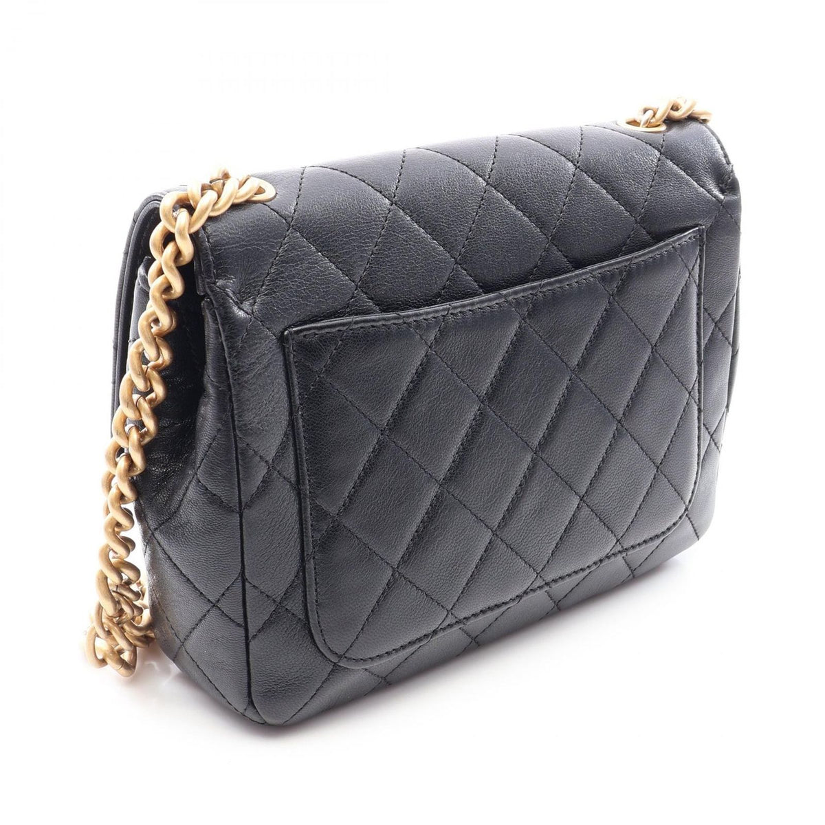 Chanel Shoulder Bag Quilted Black Leather Small Flap Chain — view 2