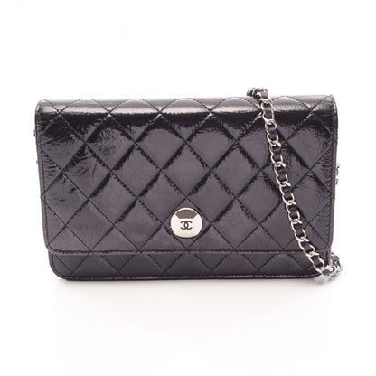Chanel Shoulder Bag Quilted Black Leather Chain Wallet