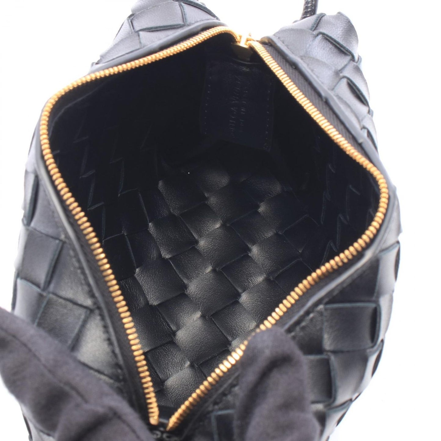 Bottega Veneta Shoulder Bag Intrecciato Mini Loop Black Leather — view 3