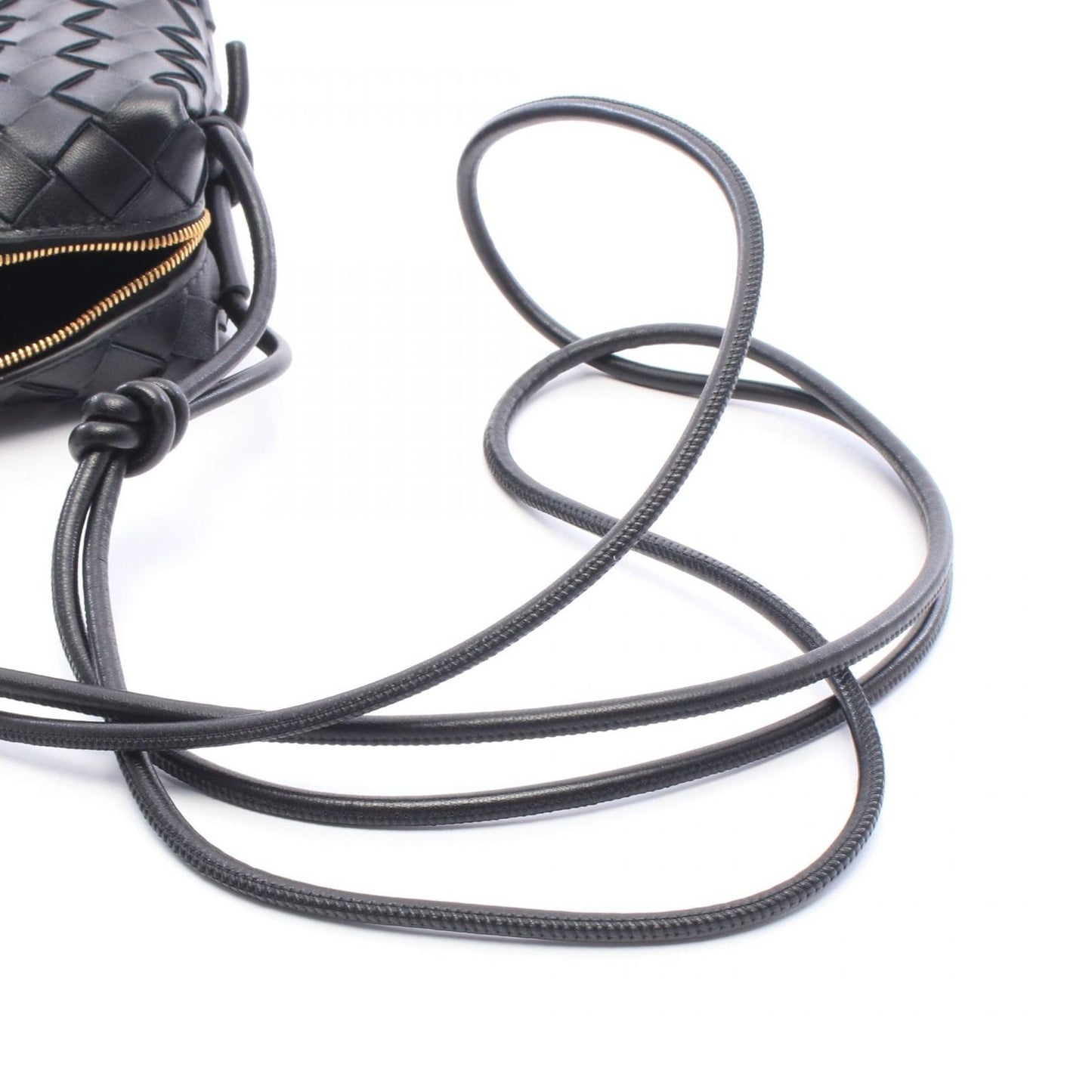 Bottega Veneta Shoulder Bag Intrecciato Mini Loop Black Leather — view 6