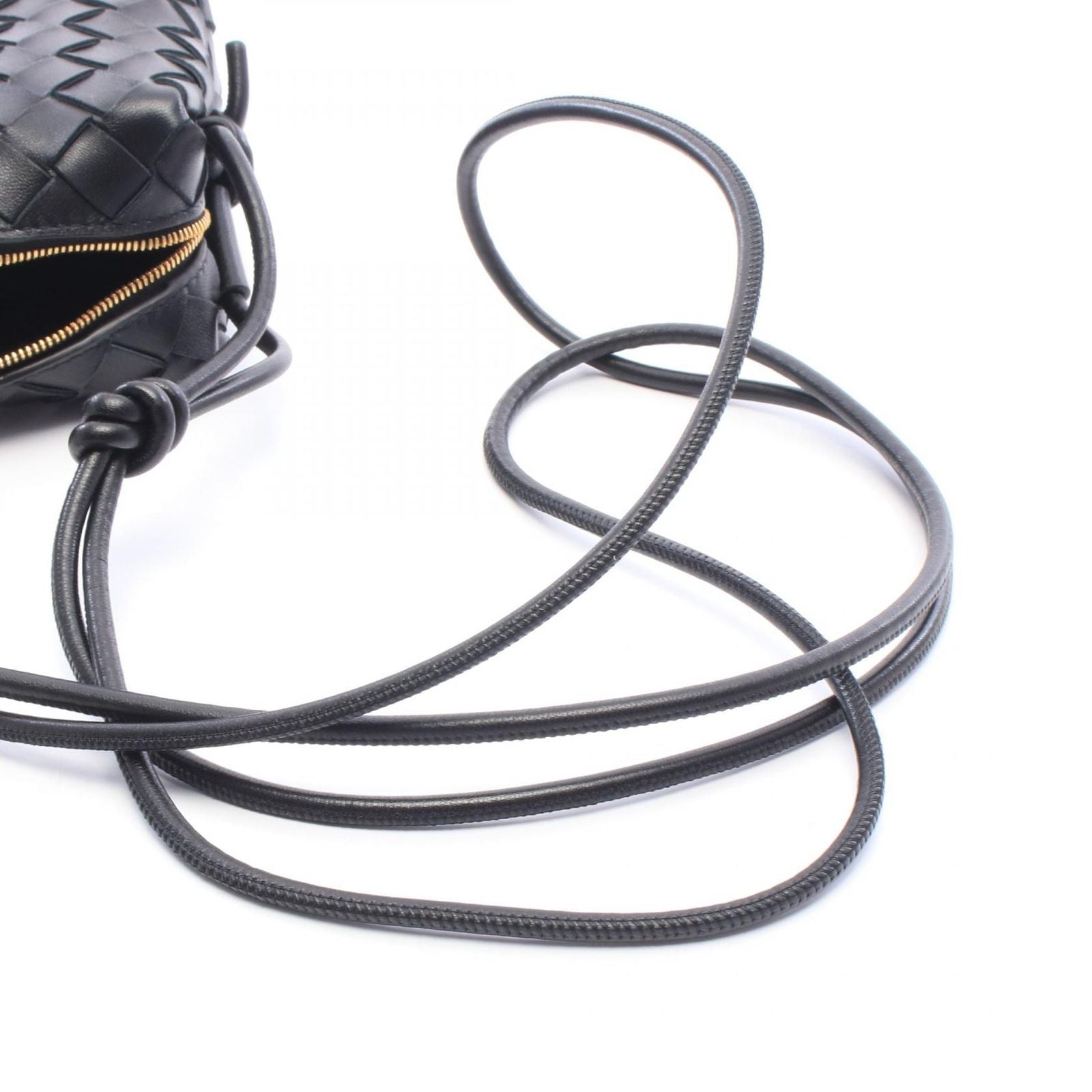 Bottega Veneta Shoulder Bag Intrecciato Mini Loop Black Leather — view 6
