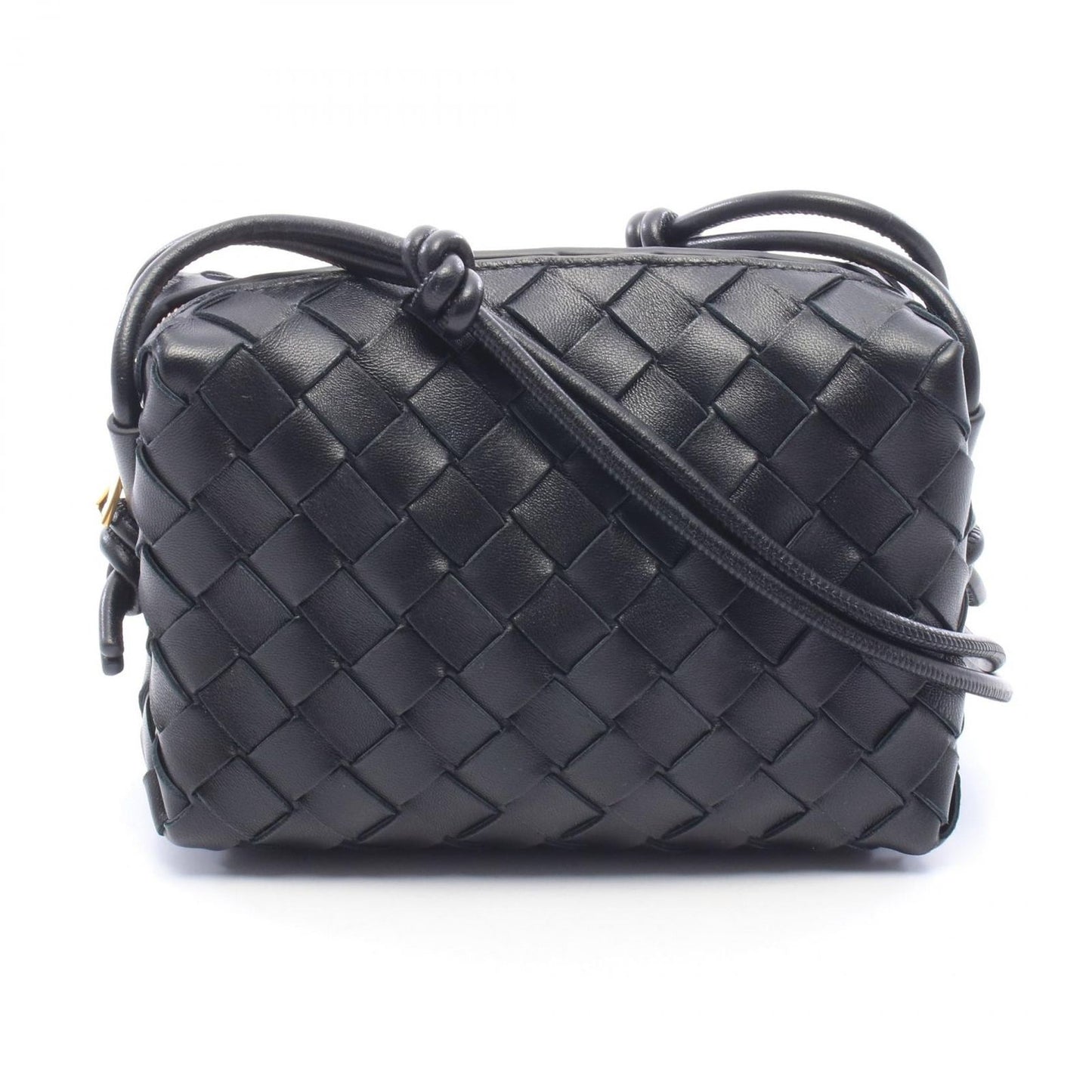 Bottega Veneta Shoulder Bag Intrecciato Mini Loop Black Leather