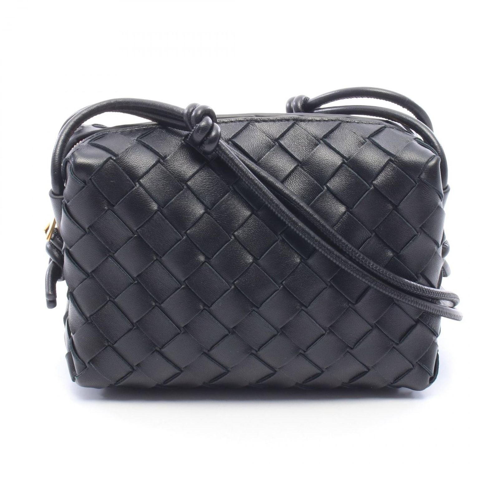 Bottega Veneta Shoulder Bag Intrecciato Mini Loop Black Leather
