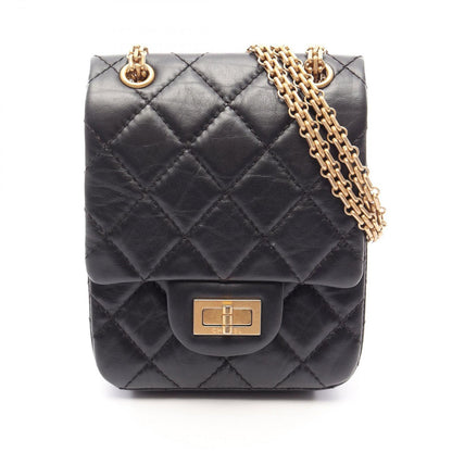 Chanel Shoulder Bag 2.55 Quilted Black Calfskin Small Chain