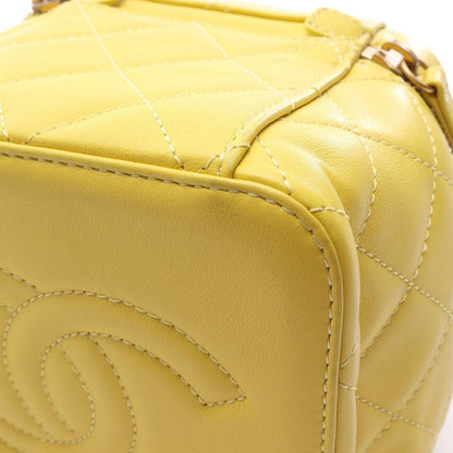 Chanel Shoulder Bag Quilted Yellow Lambskin Vanity 2-Way Chain — view 6