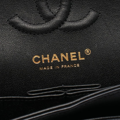 Chanel Shoulder Bag Quilted Double Flap Black Lambskin Key Charm Chain — view 4