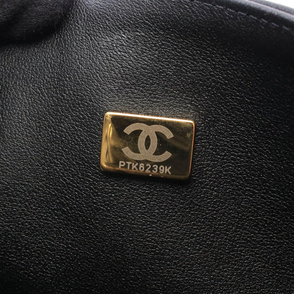 Chanel Shoulder Bag Quilted Double Flap Black Lambskin Key Charm Chain — view 5